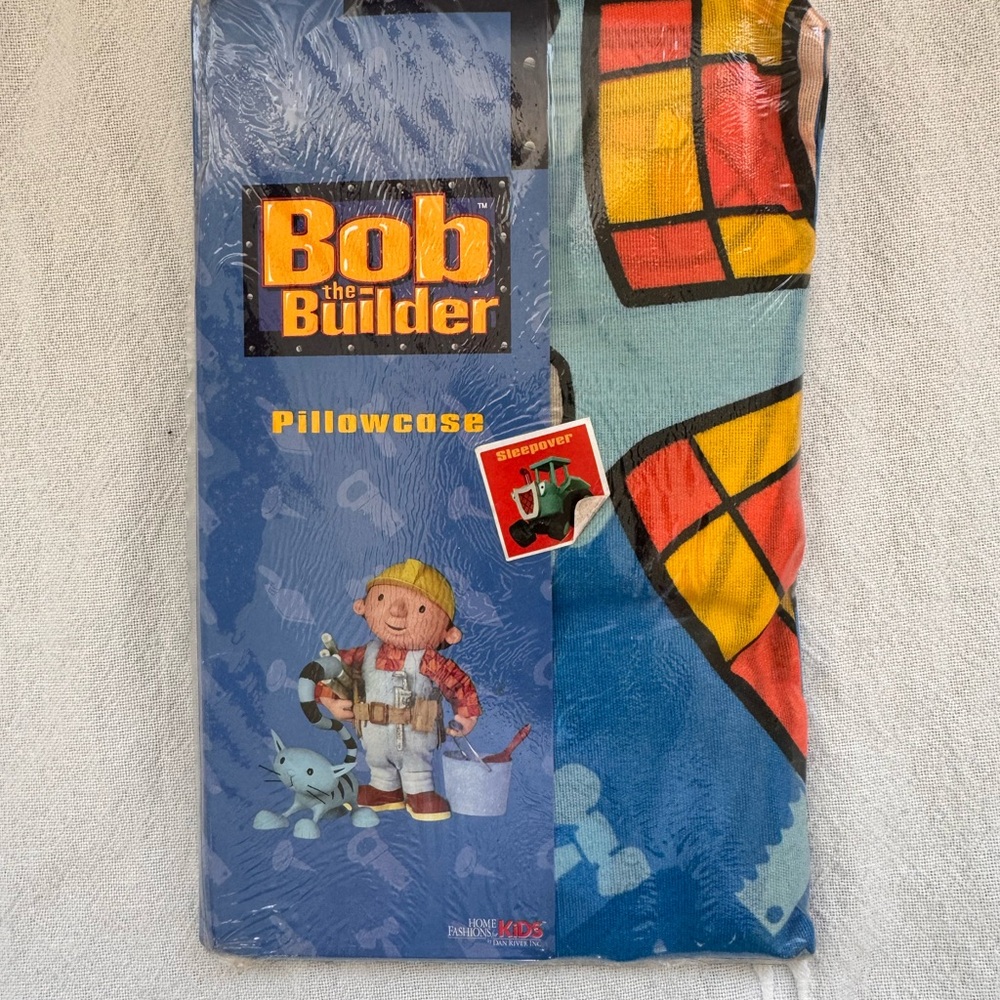 Vintage 2001 BOB THE BUILDER Standard Size Pillowcase (2-Sided) by Dan River NEW